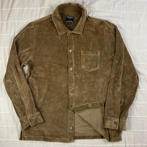 Todd Snyder New York Velour Button Up Shirt Men's Medium Brown Luxury Designer